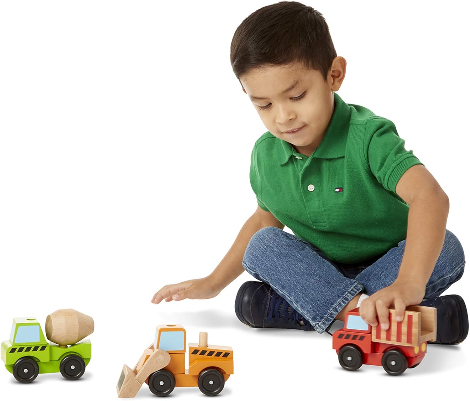 Melissa Doug Brandclub Melissa Doug Stacking Construction Vehicles Wooden Toy Set